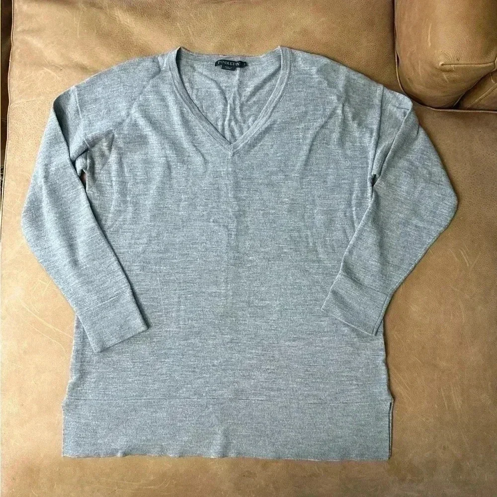 Men’s Pendleton Gray Long Sleeve Sweater Size Large